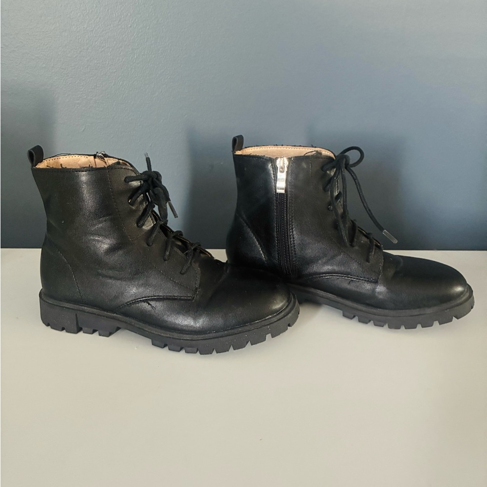 Girls Combat Ankle Boots with Zipper